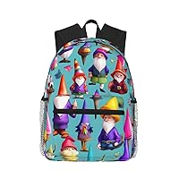 Lightweight Laptop Backpack,Casual Daypack Travel Backpack Bookbag Work Bag for Men and Women-Colorful Gnomes