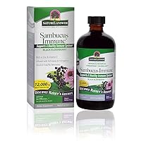 Nature's Answer Alcohol-Free Sambucus Immune Support, 8 Fluid Ounce - Made from 12,000 mg Black Elderberry, Infused with Echinacea and Astragalus Zinc and Vitamin C