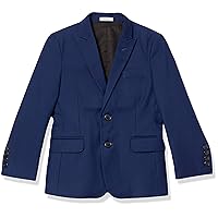 Boys' Bi-Stretch Blazer Suit Jacket, 2-Button Single Breasted Closure, Buttoned Cuffs & Front Flap Pockets