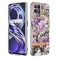 IVY Flowers Case for Oppo Realme 8i Case [Anti-Fingerprint][Scrathc-Resistant][Soft-Touch] - Purple Peony