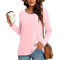 Anydeer Womens Tunic Tops Fashion Long Sleeve Sweatshirt Casual T-Shirt Loose Blouse Basic Pullover