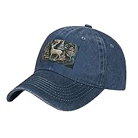 Christmas Deer Print Cotton Outdoor Baseball Cap Unisex Style Dad Hat for Adjustable Headwear Sports Hat