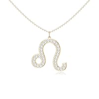 Leo Zodiac Pendant Necklace for Women Girls, in Sterling Silver / 14K Solid Gold/Platinum