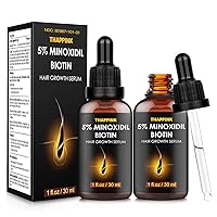 5% Minoxidil Hair Growth Serum Biotin Hair Growth Oil for Men Women, 2 Pack Hair Regrowth Serum for Scalp Hair Loss Treatment