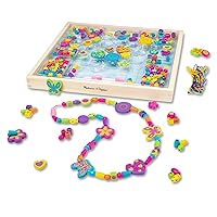 Melissa & Doug Created by Me! Bead Bouquet Deluxe Wooden Bead Set With 220+ Beads for Jewelry-Making, for 4+ years, Multicolor, 9½