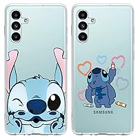 [2 Pack Cute Case for Samsung Galaxy A54 5G Case, Cartoon Kawaii Aesthetic Cool Phone Cases Girly for Girls Boys Kids Women Men Clear Soft TPU Protective Cover for Samsung Galaxy A54 5G 6.6
