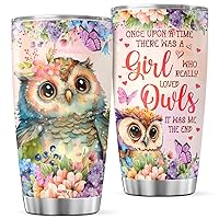 Owl Coffee Tumbler Travel Mug With Lid Cute Birthday Gifts For Girls Teens Women Flowers Insulated Cup Hot And Cold Thermal Cups Vacuum Stainless Steel Tumblers Bulk Funny Sayings