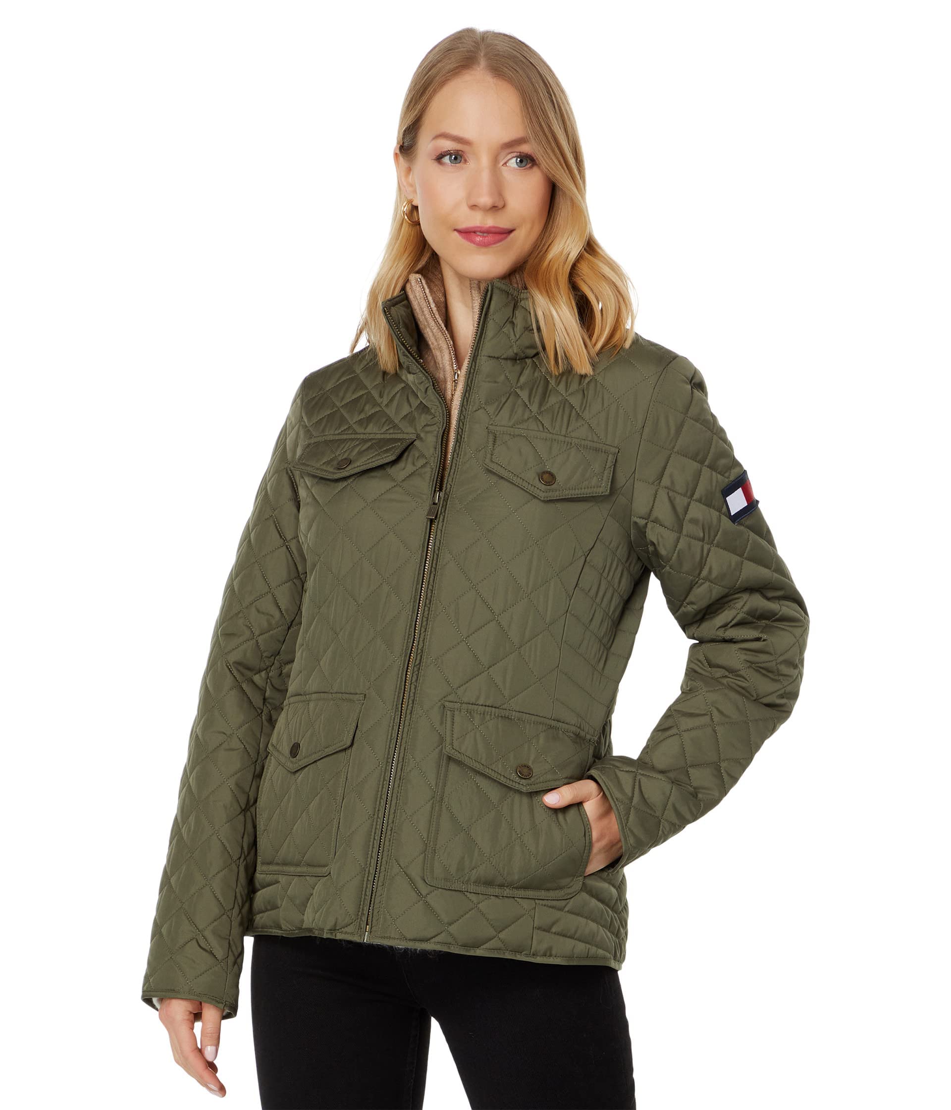 Tommy Hilfiger Quilted Fall Fashion, Lightweight Jacket Women