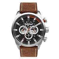 Timberland TDWGF2100602 Men's Analogue Quartz Watch with Leather Strap, brown, Strap.