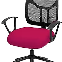 DIVA EN CAMINO DEC Universal Spandex Computer Chair Slipcover - Stretchable Desk Office Chair Seat Cushion Covers - Removable Washable Cushion Protectors for Dogs, Cats, Pets(Hot Pink)