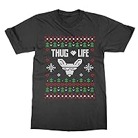 Thug Life Christmas Ugly Sweater T-Shirt (Black, M)