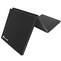 ProsourceFit Tri-Fold Folding Thick Exercise Mat 6’x2’ with Carrying Handles for MMA, Gymnastics, Stretching, Core Workouts