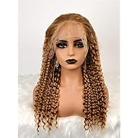 27 Highlight Lace Front Wigs Human Hair 150% Density Honey Water Wave Wig Human Hair 13X4 Lace Frontal Wigs Pre Plucked Hairline (36inch, 27 13x4 lace water wave wig)