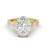1-5 Carat (ctw) White Gold Oval,Round Cut LAB GROWN Diamond Vintage Engagement Ring (Color D-E Clarity VS1-VS2)