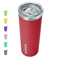 BJPKPK 20 oz Skinny Tumbler Stainless Steel Insulated Slim Straight Sublimation Coffee Tumblers Thermal Cup With Lid,Red