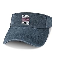 Thick Thighs Lives Leaky Top Denim Hat Print Sun Visor Hat Baseball Cap Golf Hat for Adult