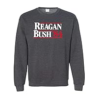 Trenz Shirt Company Reagan Bush '84 Political Campaign Retro Crewneck Sweatshirt Presidential 80's Republican Conservative