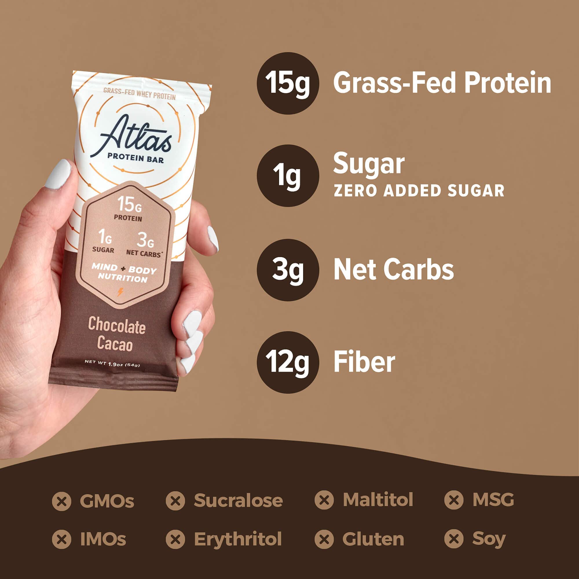 Atlas Protein Bar, 20g Protein, 1g Sugar, Clean Ingredients, Gluten Free (Dark Chocolate Almond, 12 Count (Pack of 2))