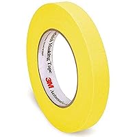 Automotive Refinish Masking Tape, 06652, 18 MM X 55 M, Yellow, Crepe Backing, Moisture Resistant, Multi-Purpose, 48 Per Case