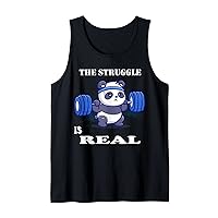 Panda The Struggle Is Real Lazy Panda Gym Workout Coach Tank Top