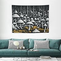 MAXPRESS Mushroom Tapestry Black And White Aesthetic Tapestry Mushroom Decor Wall Hanging for Bedroom Home Dorm