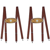 Beistle Bavarian Suspenders-(2 Pack), Brown/Blue/Gold/White, One Size