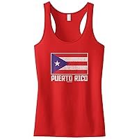 Threadrock Women's Flag of Puerto Rico Racerback Tank Top