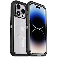 OtterBox iPhone 14 Pro Max (ONLY) Defender Series XT Case - BLACK CRYSTAL, screenless, rugged , snaps to MagSafe, lanyard attachment