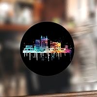 United Kingdom Bath Skyline Stickers 50 Pcs Cityscape Vinyl Decal City Pride Landscape Waterproof Round Decal Label for Happy Holidays New Year Birthday Cards Gift 2inch