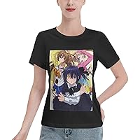 Love Chunibyo Other Delusions T-Shirt Manga Design Printed Women's Shirts Latest Style Short Sleeve Blouse Black