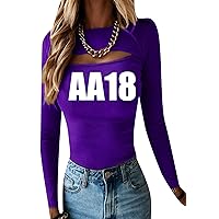 EFOFEI Women's Fitting Hollow T-Shirt Solid Color Sexy Long Sleeve Top