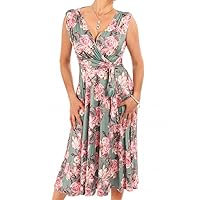 Women's Print Sleeveless Knee Length Fit and Flare Dress