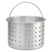 Professional Aluminum Steamer Basket Fits 40 Quart Stock Pot, Silver