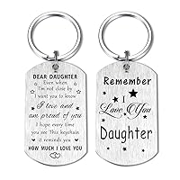 Daughter Keychain Gifts - to My Dear Daughter, I Love You Daughter Birthday Key Chain, Best Graduation Gifts for Our Daughter Proud of Daughter Teen Girl, for Adult Daughter