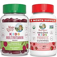MaryRuth Organics Kids Multivitamin Vita-Beans & Organic Kids Probiotic Gummies | Immune Support, Bone Health |Digestive Support, Immune Support, Digestive & Gut Health Supplement
