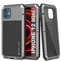 Punkcase for iPhone 12 Mini Metal Case, Heavy Duty Military Grade Armor Cover [Shock Proof] Hard Aluminum & TPU Design for iPhone 12 Mini (5.4