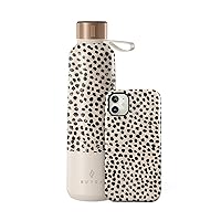 BURGA Bundle of iPhone 12 Phone Case and Insulated Stainless Steel Water Bottle Polka Dots Pattern – Cute, Stylish, Fashion, Luxury, Durable, Protective, for Women and Girls