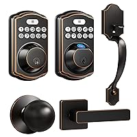 Veise KS02D and KS01C Door Lock with Handle Set Bundle