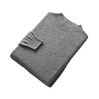 100% Wool Men's Sweater High Neck Knitted Long Sleeve Men's Pullover Basic Solid Color Casual Top