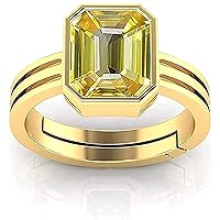 9.00 Crt. Yellow Sapphire Stone Ring Original and Certified Natural Pukhraj Unheated and Untreated Gemstone Free Size for Men and Women By Now kanishkaarts