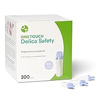 OneTouch Delica Safety - Lancing Devices for Diabetes Testing - Disposable Diabetic Blood Sugar Testing Tools - 200 Units
