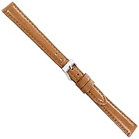 12mm Milano Silicon Tan Genuine Leather Padded Stitched Watch Band Ladies 755