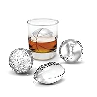 Tovolo Sports Ball Ice Molds (Set of 4) - Football, Baseball, Soccerball & Basketball/Slow-Melting, Leak-Free, Reusable, & BPA-Free/Great for Whiskey, Cocktails, Coffee, Soda, Fun Drinks, and Gifts