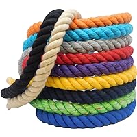 Ravenox Natural Twisted Cotton Rope | Made in The USA | Strong Multi-Strand Cordage for Sports, Décor, Pet Toys, Crafts, Macramé, Nautical & Indoor Outdoor Use| by The Foot & Diameter (Multiple Color)