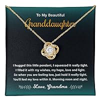 Love Knot Necklace To My Beautiful Granddaughter Necklace, I Hugged This Little Pendant, Gift For Granddaughter Gifts From Grandma Grandmother And Granddaughter Necklace Ideas.