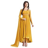 Indian Faux Georgette Embroidered Anarkali Kurtis For Women's Ready To Wear