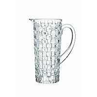 Nachtmann Bossa Nova Pitcher, 40-Ounce Clear Water Carafe with Handle, Made of Crystal Glass, for Soft Drinks, Lemonade or Cocktails, Dishwasher Safe