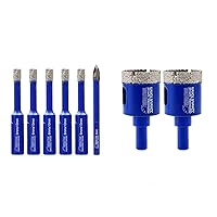 SHDIATOOL Diamond Drill Bits,with Carbide Tip Drill,Core Bits with Triangle Shank Hole Saw Cutter for Porcelain Tile Marble Ceramic,Dry Wetting Drilling