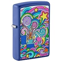 Abstract Design Royal Blue Matte Pocket Lighter