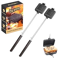 Cast Iron Camp Pie Cooker, Campfire Sandwich Maker (Pack of 2)